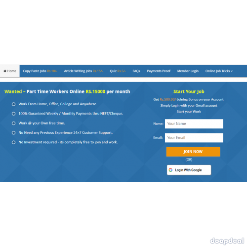 We are Hiring - Earn Rs.15000/- Per month - Simple Copy Paste Jobs