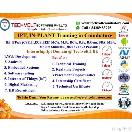 Web Designing Summer Internship in Coimbatore