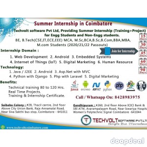 Advanced Dotnet Summer Internship in Coimbatore