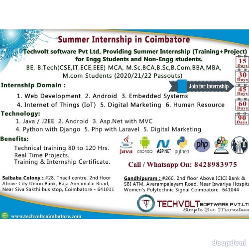 Advanced Dotnet Summer Internship in Coimbatore